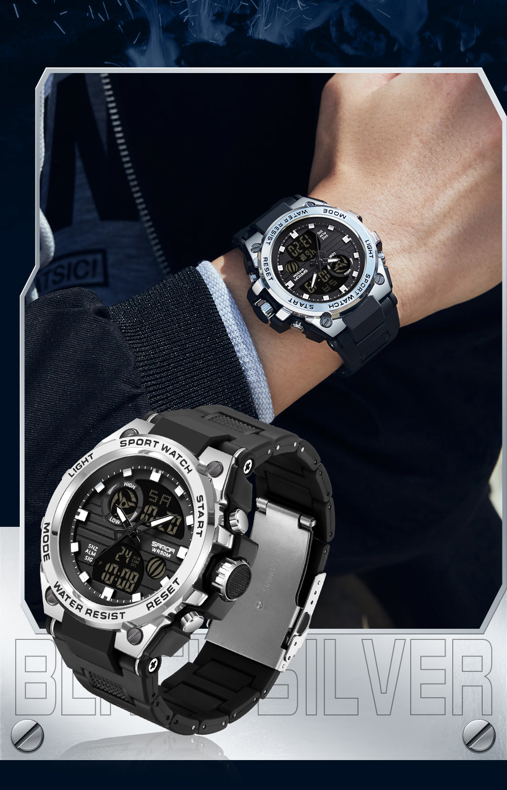 Reloj militar resistente al agua | Sanda ⌚️✨